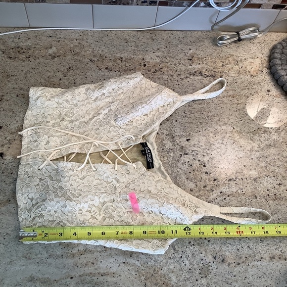 Rampage Corset Lace Crop Top Y2K Cream - Picture 6 of 9